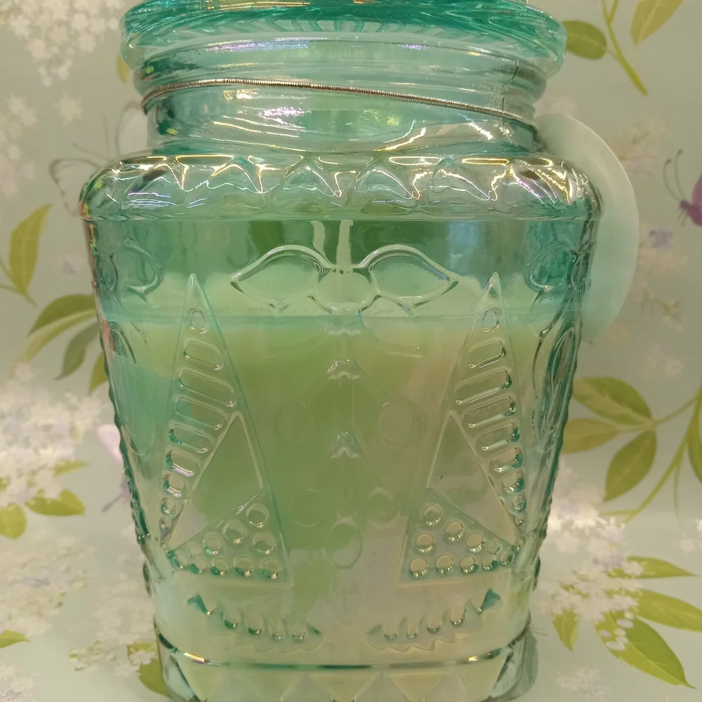 Night Jasmine Scented Candle in Green Glass Jar